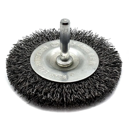 Superior Steel 4" Wire Wheel 1/4" Shank - Coarse Crimped Wire 4500 RPM S1864